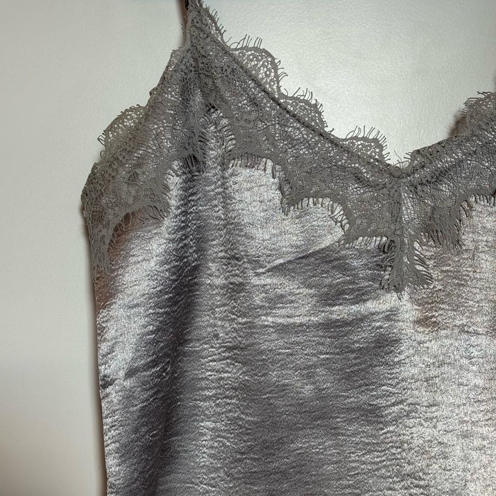 Forever 21 Silver Lace Camisole Top
